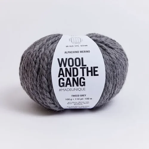 Wool And The Gang Alpachino Merino Tweed Grey