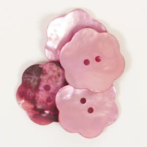 Drops - guzik kwiatek, różowy, 25mm