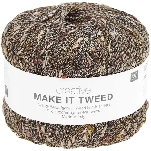 Brązowa włóczka z nopkami Make It Tweed 002 Rico Design