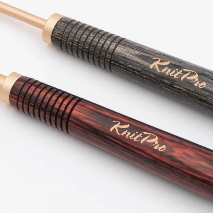 Drewniany uchwyt wymienny, kolor Grey Onyx, KnitPro Oasis