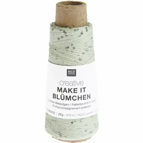 Nić z cekinami Rico Design Make It Blumchen 013 szałwia