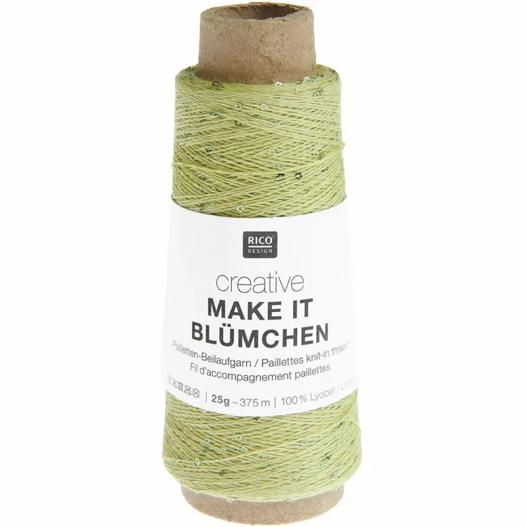Nić z cekinami Rico Design Make It Blumchen 014 oliwka