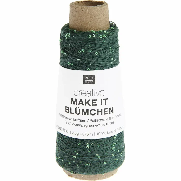 Nić z cekinami Rico Design Make It Blumchen 017 bluszcz
