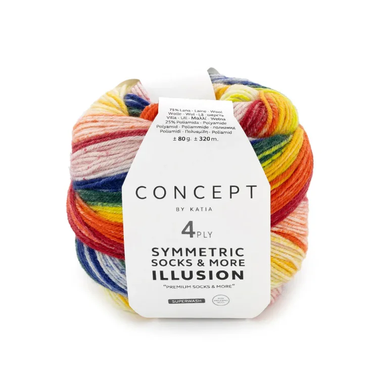 Włóczka skarpetkowa Katia Symmetric Socks - Illusion 70