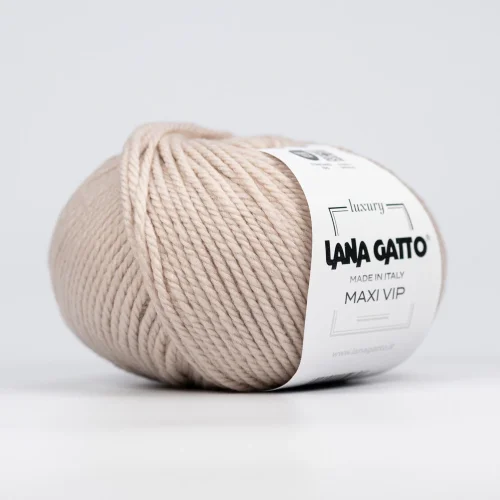 Włóczka Lana Gatto Maxi Vip 10011, merynos z kaszmirem