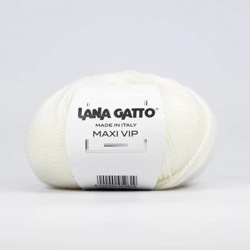 Włóczka Lana Gatto Maxi Vip 10001, merynos z kaszmirem