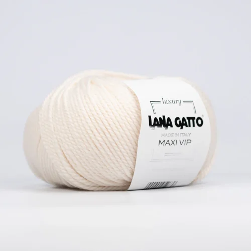 Włóczka Lana Gatto Maxi Vip 1001, merynos z kaszmirem