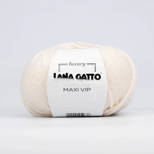 Włóczka Lana Gatto Maxi Vip 1001, merynos z kaszmirem