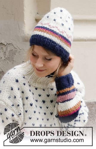 Zestaw na wzór Drops Winter Sunset Hat 1