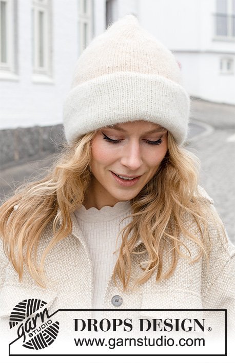 Zestaw na wzór Drops Snowy Peak Hat 3