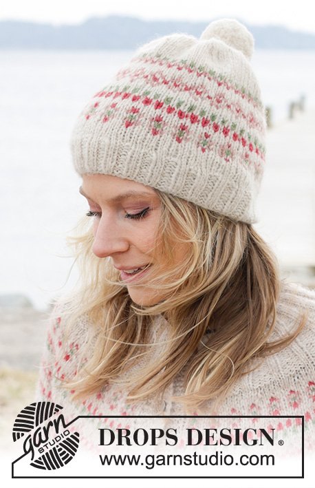 Zestaw na wzór Drops Something About Holly Hat 1
