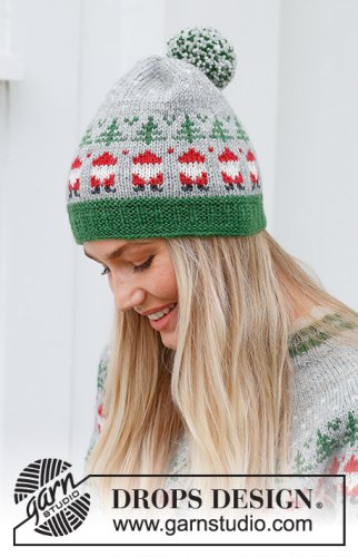 Zestaw na wzór Drops Christmas Time Hat 1