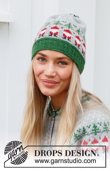 Zestaw na wzór Drops Christmas Time Hat 2