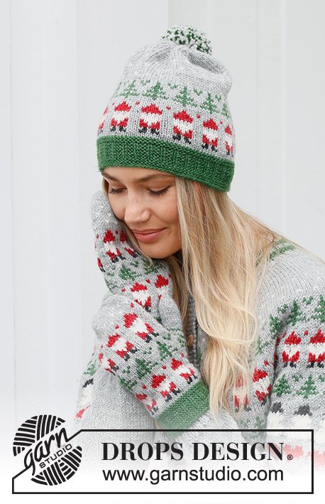 Zestaw na wzór Drops Christmas Time Hat 4