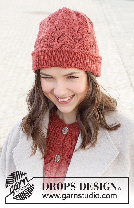 Zestaw na wzór Drops December Bloom Hat 2