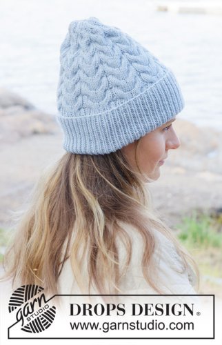 Zestaw na wzór Drops Frosted Bloom Hat 1