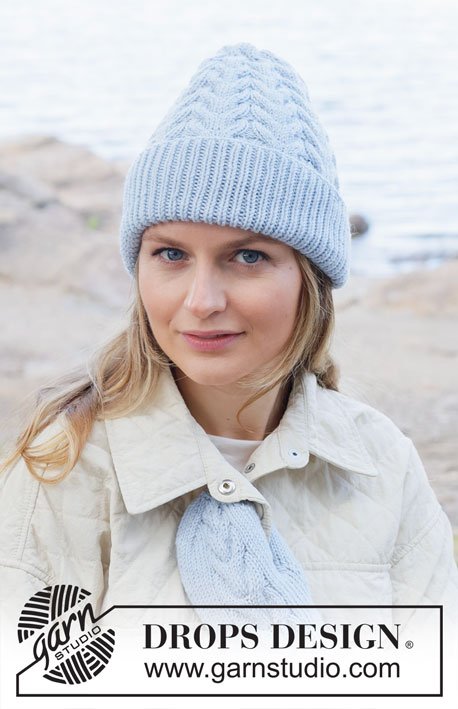 Zestaw na wzór Drops Frosted Bloom Hat 2