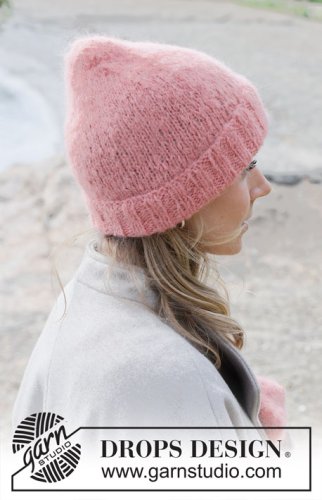 Zestaw na wzór Drops Coral Whisper Hat 1