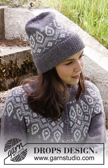Zestaw na wzór Drops Iced Petals Hat 2