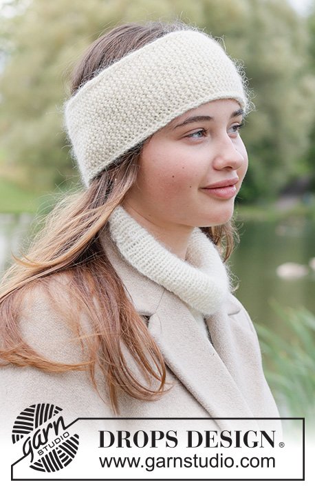 Zestaw na wzór Drops Fuzzy Wrap Headband 3