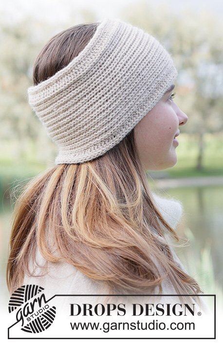 Zestaw na wzór Drops Ivory Turn Headband 2