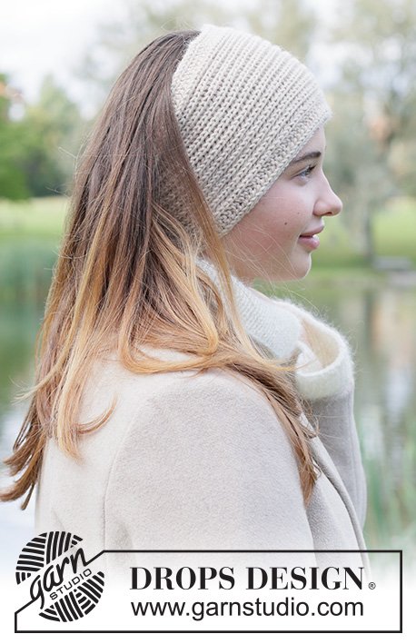 Zestaw na wzór Drops Ivory Turn Headband 3