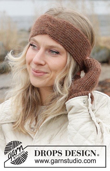 Zestaw na wzór Drops Autumn's Hush Headband 1
