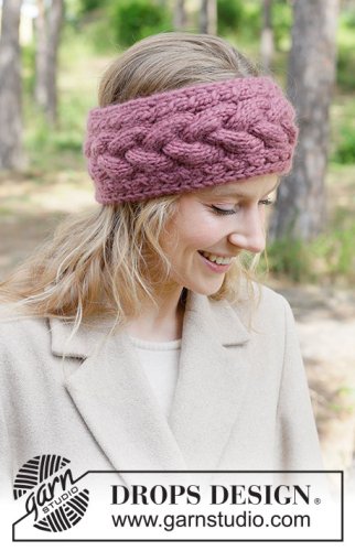 Zestaw na wzór Drops Thistle Twist Headband 1