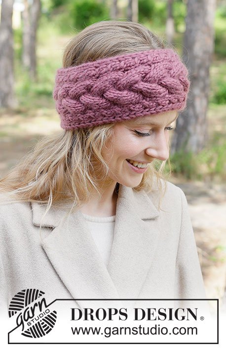 Zestaw na wzór Drops Thistle Twist Headband 1