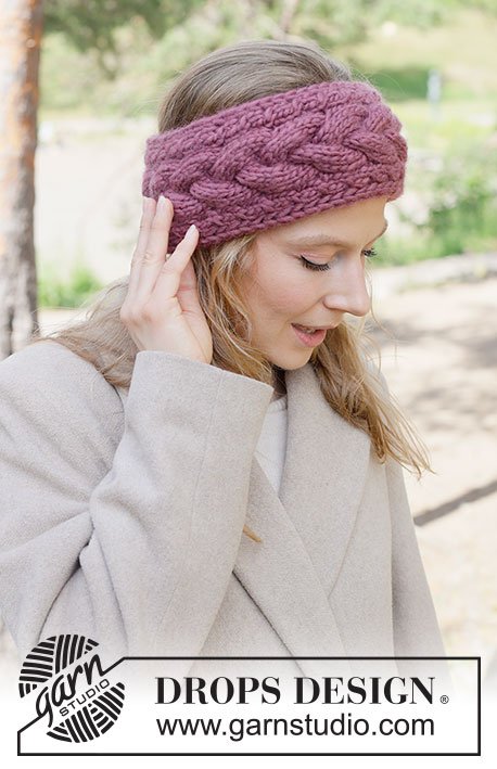 Zestaw na wzór Drops Thistle Twist Headband 2