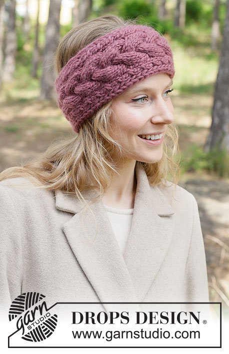 Zestaw na wzór Drops Thistle Twist Headband 3