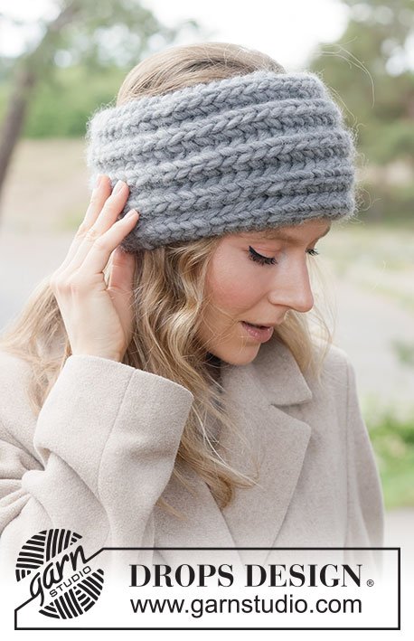 Zestaw na wzór Drops Pebble Patch Headband 1