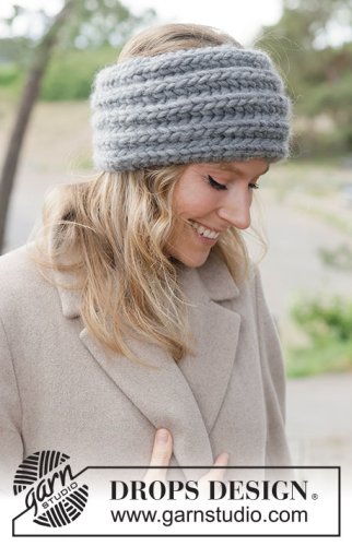 Zestaw na wzór Drops Pebble Patch Headband 2