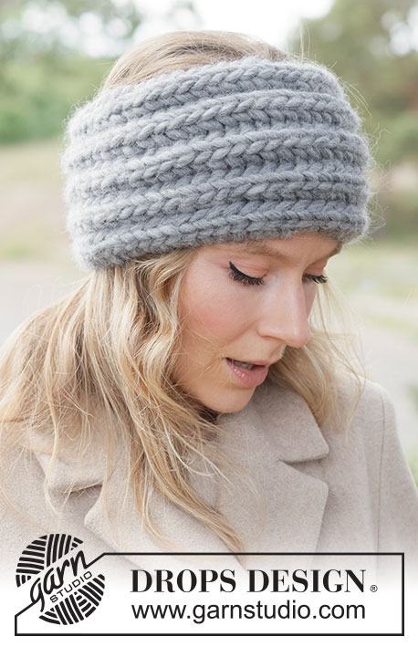 Zestaw na wzór Drops Pebble Patch Headband 4