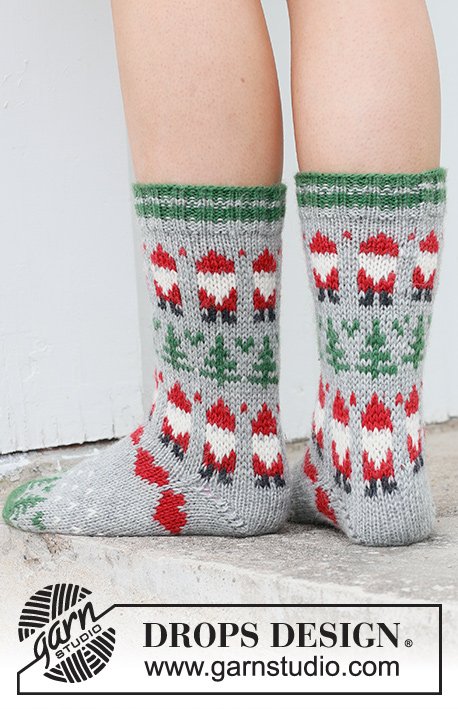 Zestaw na wzór Drops Christmas Time Socks 2