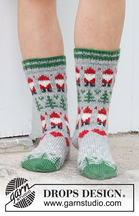 Zestaw na wzór Drops Christmas Time Socks 4