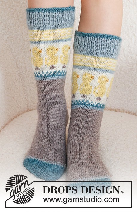 Zestaw na wzór Drops Dancing Chicken Socks 3