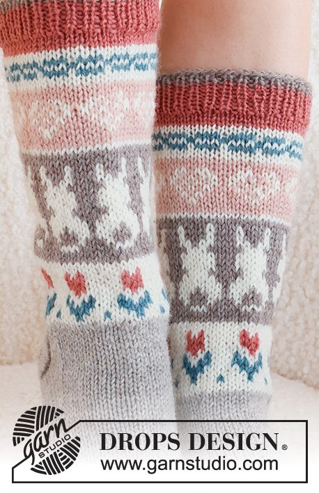 Zestaw na wzór Drops Dancing Bunny Socks 4
