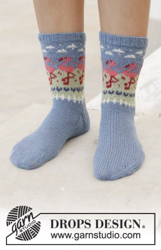 Zestaw na wzór Drops Flamingo Parade Socks 1