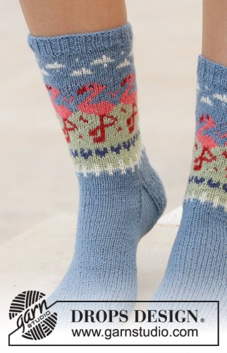 Zestaw na wzór Drops Flamingo Parade Socks 2