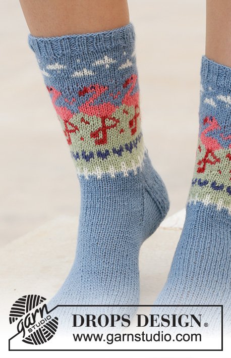 Zestaw na wzór Drops Flamingo Parade Socks 2