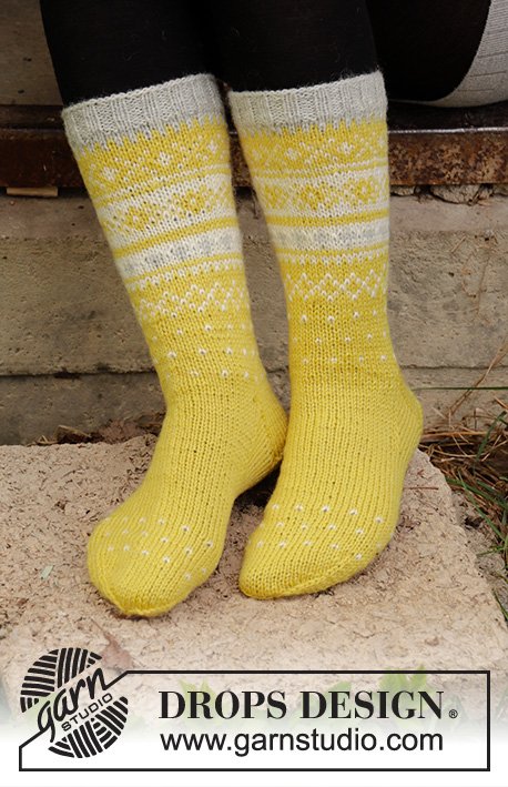 Zestaw na wzór Drops Lemon Pie Socks 2