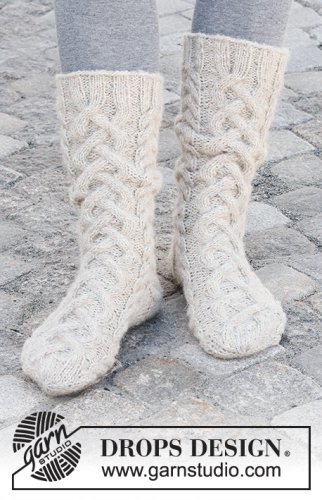 Zestaw na wzór Drops Cable City Socks 1