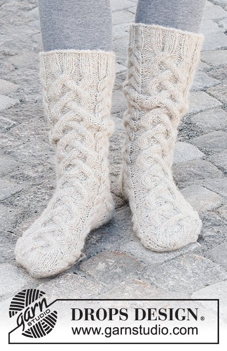 Zestaw na wzór Drops Cable City Socks 1