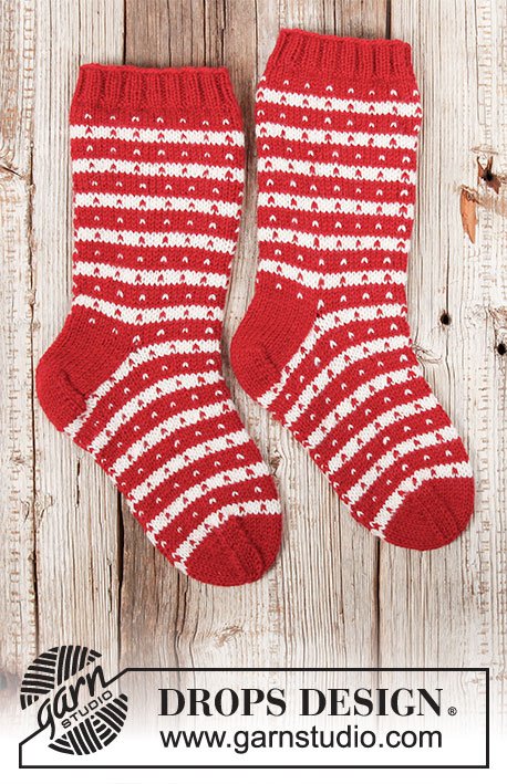 Zestaw na wzór Drops Candy Cane Lane Socks 2