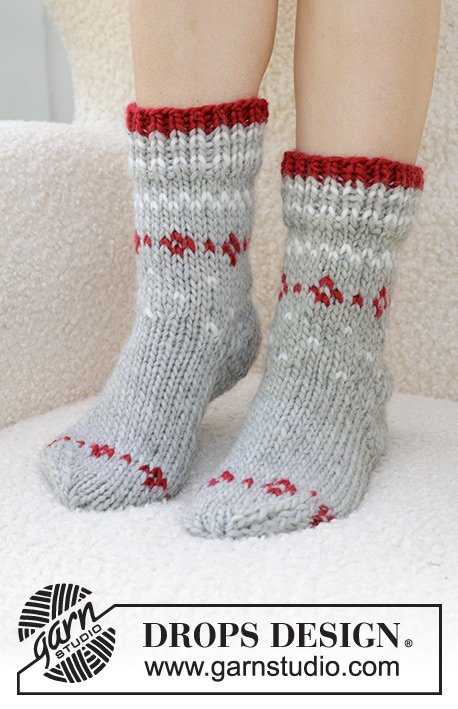 Zestaw na wzór Drops Christmas Sparkle Socks 3