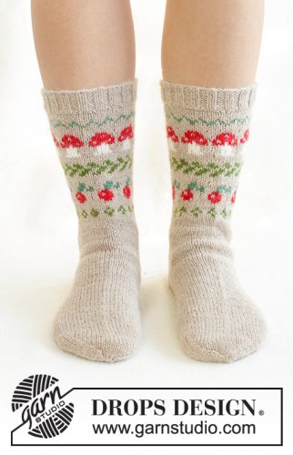 Zestaw na wzór Drops Mushroom Season Socks 1