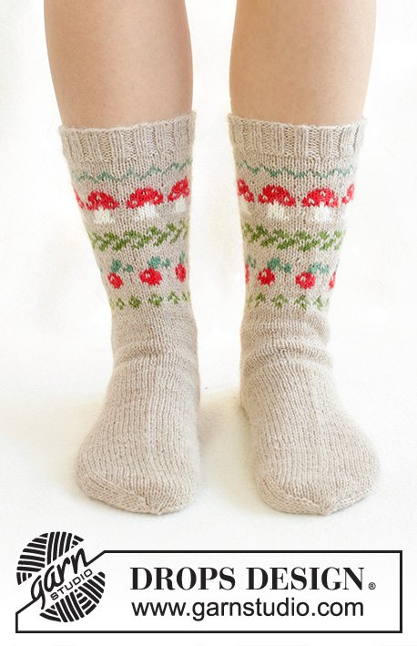 Zestaw na wzór Drops Mushroom Season Socks 1