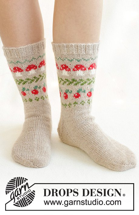 Zestaw na wzór Drops Mushroom Season Socks 3