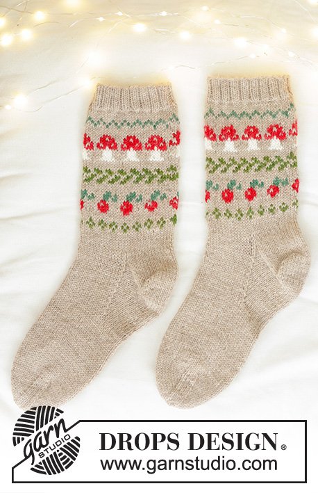 Zestaw na wzór Drops Mushroom Season Socks 4